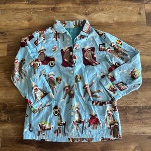 Nick and Nora cotton pajama button down long sleeve top
